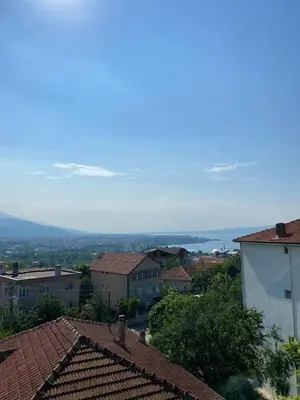 a view of a city with houses and a lake at bahçeli ve göl manzaralı ev in Sapanca