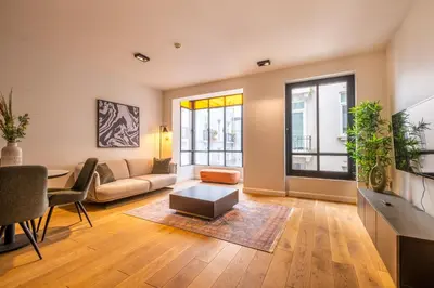 a living room with a couch and a table at Galata 21 in Istanbul