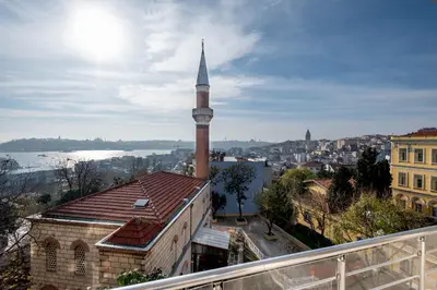 a view of a city with a mosque with a tall tower at Bosphorus View - Central Location - 3 Bedrooms in Istanbul