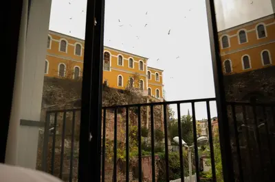 a view of a building from a window at Pastel İstanbul in Istanbul