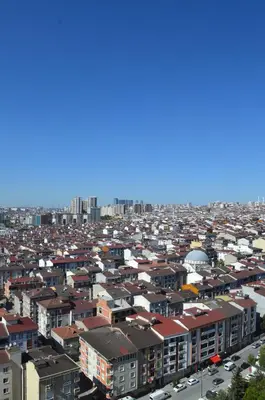 an overhead view of a city with buildings at King Suite SN20 in Esenyurt