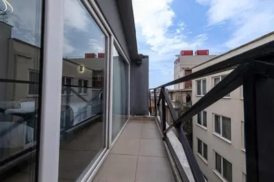 a balcony with a view of a building at Nine Rooms by taksim in Istanbul