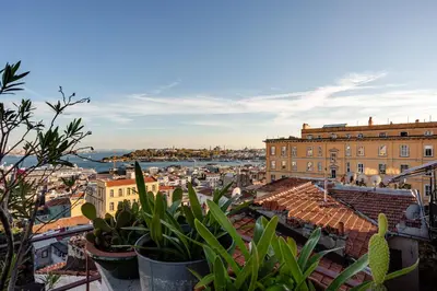 a view of a city with buildings and plants at Alaattin Apartments in Istanbul