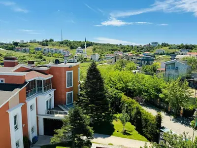 an aerial view of a city with houses at Treekos Boutique Hotel Istanbul Airport in Karaburun