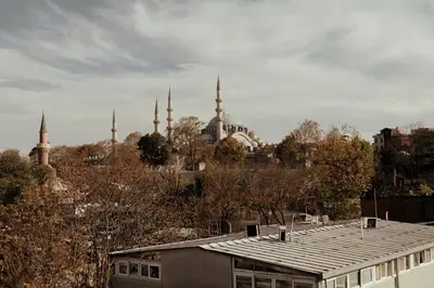 a view of a city with mosques in the background at The Old Bazaar Suites Apartment in Istanbul