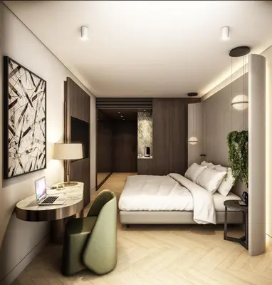 a bedroom with a bed and a desk and a chair at Rayelin Hotel Taksim in Istanbul