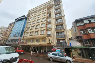 a tall building with cars parked in front of it at Lion Stone Hotel in Istanbul