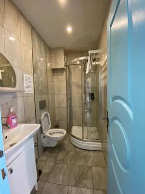 a bathroom with a shower and a toilet and a sink at The Rodin Taksim in Istanbul