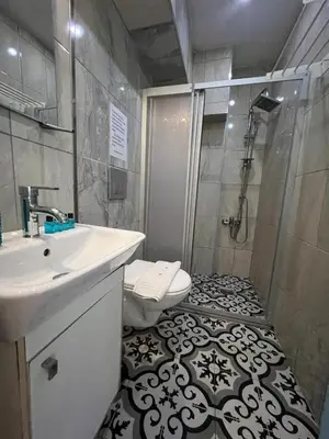 a bathroom with a toilet and a sink and a shower at The Rodin Taksim in Istanbul