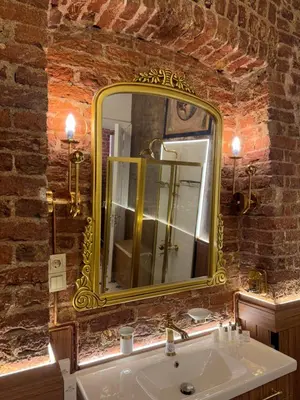 a bathroom with a mirror and a sink at Allegory of Taksim in Istanbul