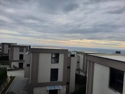 a view from the balcony of a apartment building at Villa with private pool for daily rent in Istanbul in Buyukcekmece