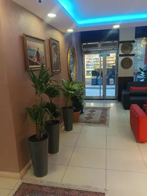 a lobby with potted plants on the wall at otel efendi in Istanbul