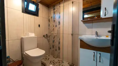 a bathroom with a toilet and a sink at Regulus Sapanca in Sapanca