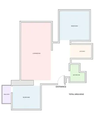 a floor plan of a house at Comfortable 2BR Flat in Nişantaşı Near Metro in Istanbul