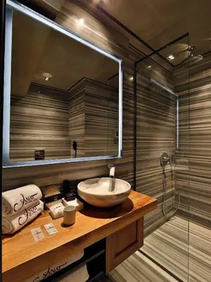 a bathroom with a sink and a mirror at Sanat Boutique Hotel Pera in Istanbul