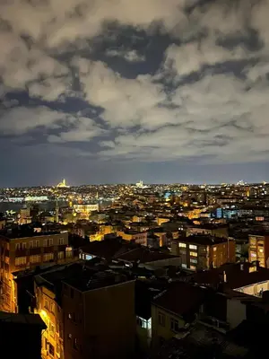 a view of a city at night at Apartment with a View Taksim-Beyoğlu1 in Istanbul