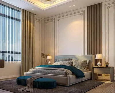 a bedroom with a bed and a large window at Vox Matara Elite House in Istanbul