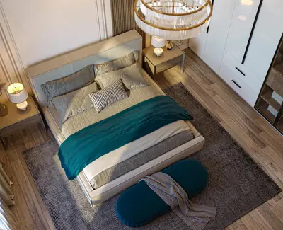 a bed in a room with two night stands and two tables at Vox Matara Elite House in Istanbul