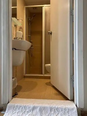 a bathroom with a sink and a toilet and a shower at ESEN PALAS otel in Istanbul