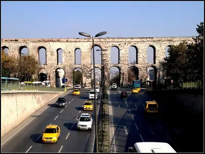 a road filled with cars in front of a bridge at Seyri Istanbul Hotel in Istanbul