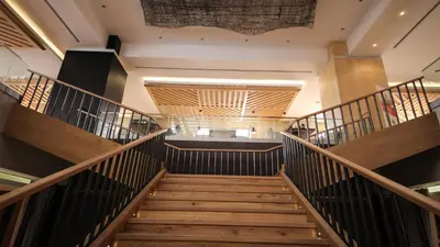 a view of a staircase in a building at ADM Grand Hotel in Istanbul