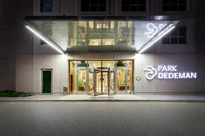 a large building with a park december sign on it at Park Dedeman Bostanci Hotel in Istanbul