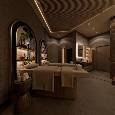 a rendering of a spa room with two beds at Grand Cevahir Hotel Convention Center in Istanbul