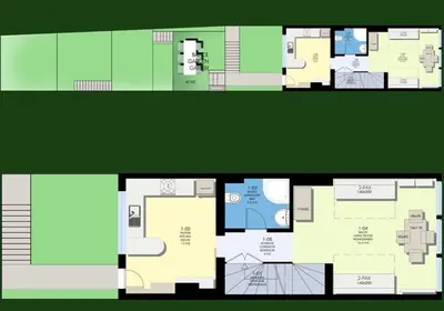 two pictures of a floor plan of a house at Inin Bebek in Istanbul