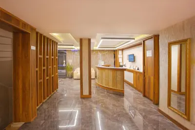 a hallway of a hospital with wooden walls at Sim Hotel Istanbul Old City in Istanbul