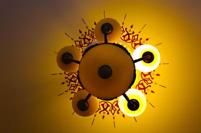 an illustration of a group of lights on a yellow background at Art City Hotel Istanbul in Istanbul