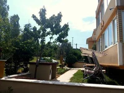 a view from the balcony of a house at Sağlık Apart Pansiyon in Erdek