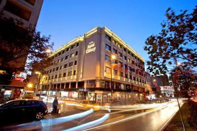 a large building on a city street at night at Grand Hotel Gulsoy Old City in Istanbul