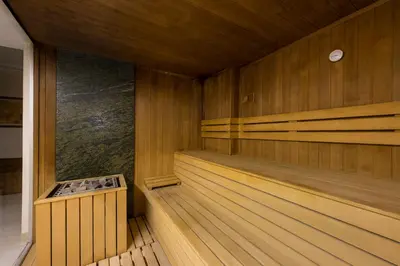 an empty gymnasium with wood paneling at Continental Hotel Pera in Istanbul