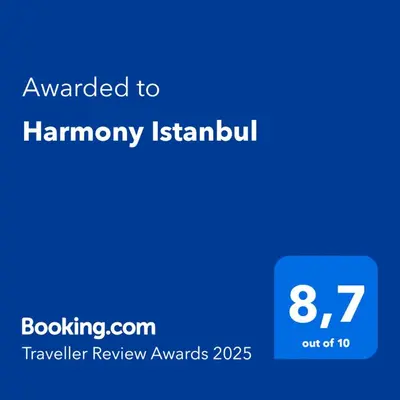 a blue screen with the text awarded to humanity istanbul at Harmony Hotel Istanbul & SPA in Istanbul