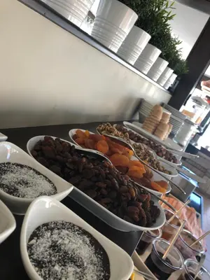 a bunch of trays of food on a counter at Hotel Fehmi Bey - Special Category in Istanbul