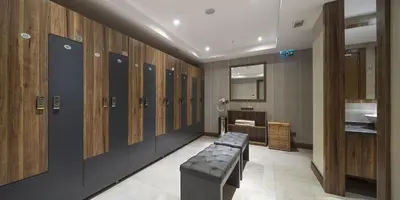 a locker room with a row of lockers at Holiday Inn Istanbul - Tuzla Bay by IHG in Istanbul