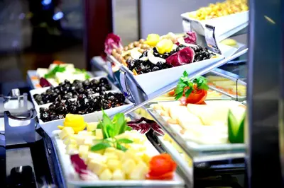 a buffet filled with different types of desserts at Hotel Hegsagone Marine Asia in Gebze