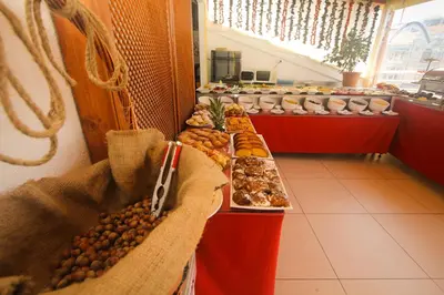 a buffet line with different types of food on display at Venue Hotel Istanbul Old City in Istanbul