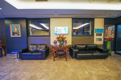 a waiting room with two couches and a table at Trip Bosphorus Taksim Hotel in Istanbul