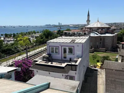 a purple house on the roof of a building at Sultanahmet inn Hotel in Istanbul