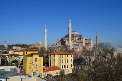 a view of a city with factories in the background at Ares Hotel in Istanbul