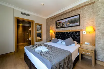 a bedroom with a large bed in a room at Levent Hotel Istanbul in Istanbul