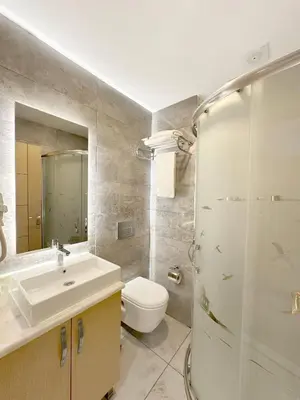 a bathroom with a sink and a toilet and a shower at Gulec Hotel & Spa - Special Category in Istanbul