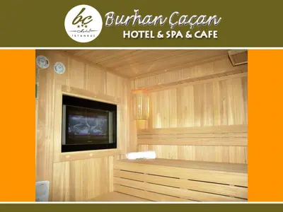 a room with a sauna with a television in it at BC Burhan Cacan Hotel & Spa & Cafe in Istanbul