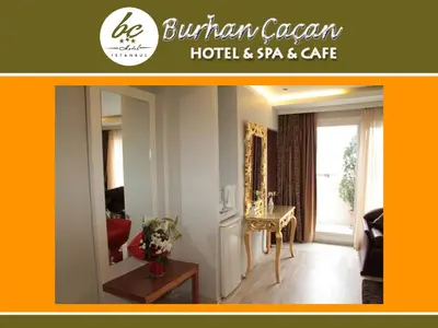 a room with a living room with a hotel and spa at BC Burhan Cacan Hotel & Spa & Cafe in Istanbul