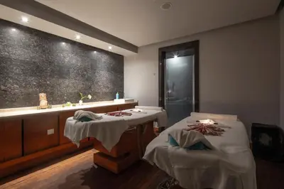 a hospital room with two beds and a mirror at Crowne Plaza Istanbul Asia by IHG in Istanbul