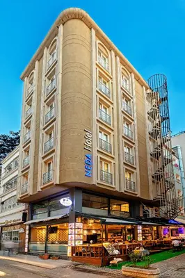 a large building with a store in front of it at Neda in Istanbul