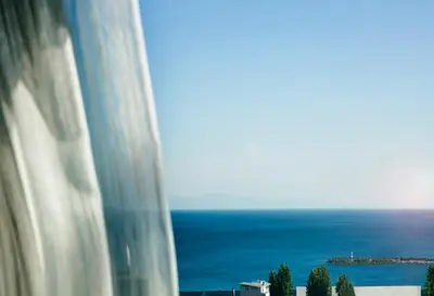 a view of the ocean from a window at Endican Beyazit Hotel in Istanbul