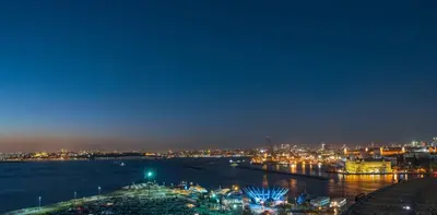 a view of a city at night with a river at DoubleTree By Hilton Istanbul - Moda in Istanbul