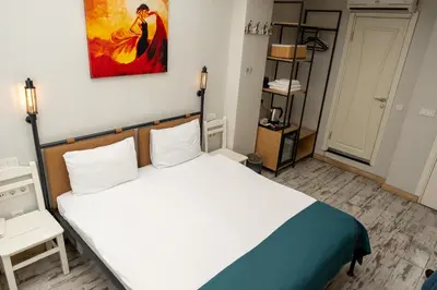 a bedroom with a large bed in a room at Hot Budget Ortakoy in Istanbul